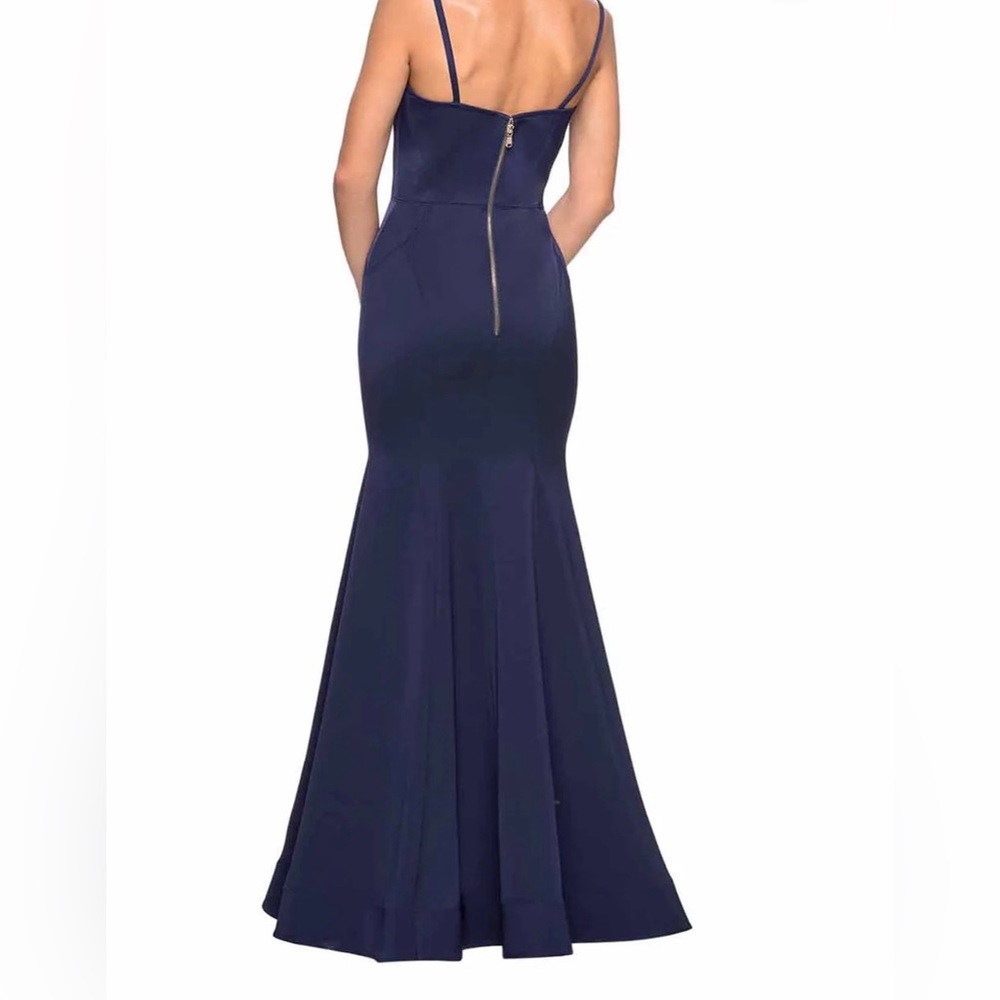 La Femme Navy Evening Gown